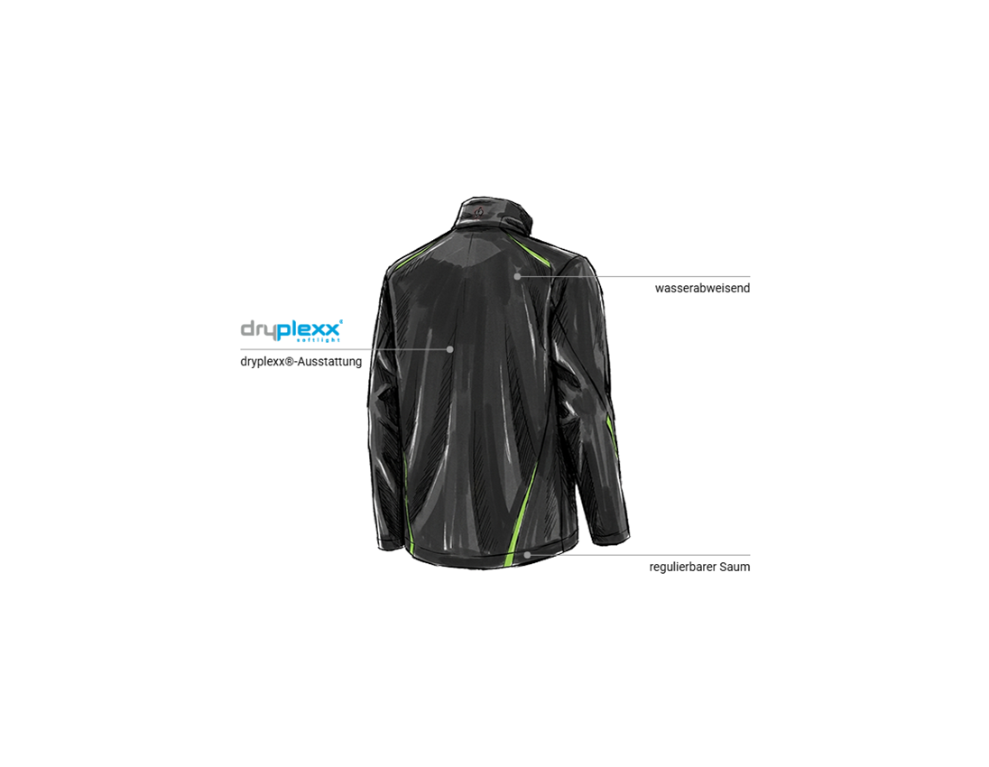 Arbeitsjacken: Softshelljacke e.s.motion 2020 + schwarz/seegrün 2