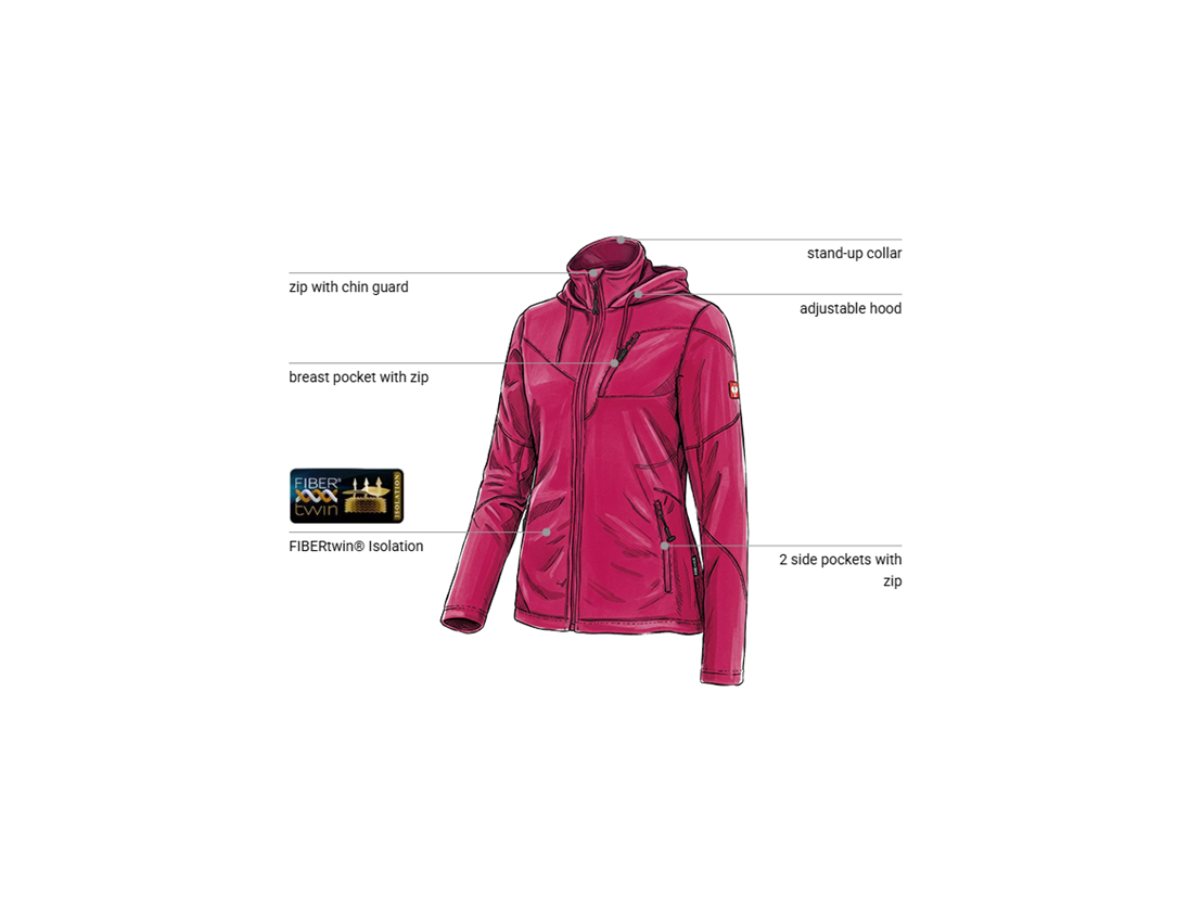 Topics: Hooded fleece jacket e.s.motion 2020, ladies' + berry 1