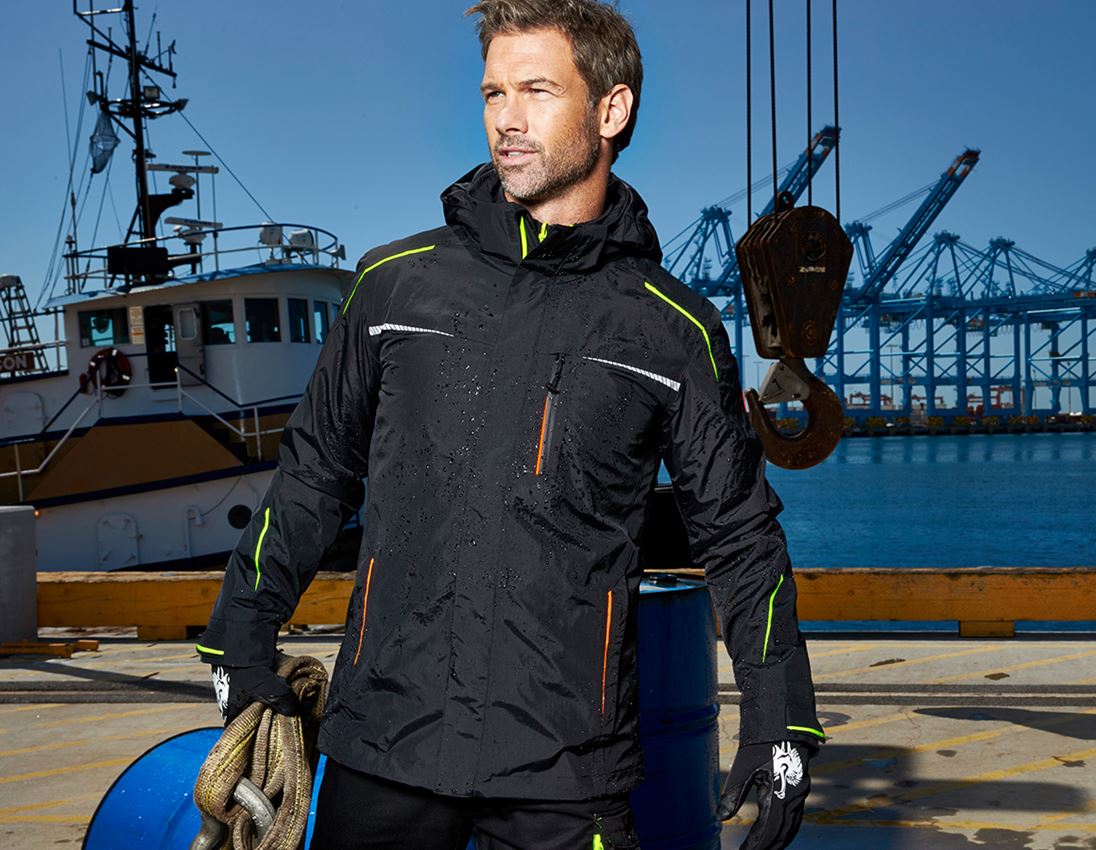 Arbeitsjacken: 3 in 1 Funktionsjacke e.s.motion 2020, Herren + schwarz/warngelb/warnorange 3