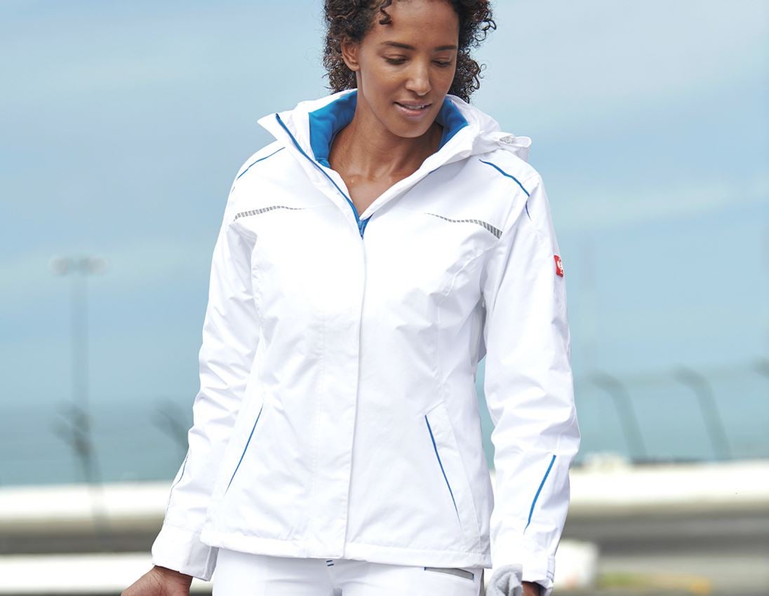 Jacken: 3 in 1 Funktionsjacke e.s.motion 2020, Damen + weiß/enzianblau