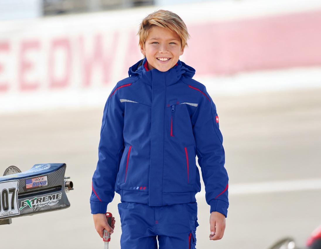Jackets: Winter softshell jacket e.s.motion 2020,children's + royalblue/fiery red