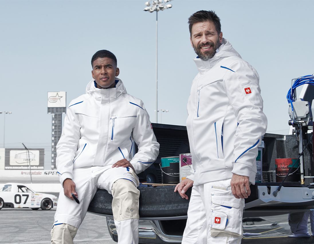 Tilers: Winter softshell jacket e.s.motion 2020, men's + white/gentianblue 1
