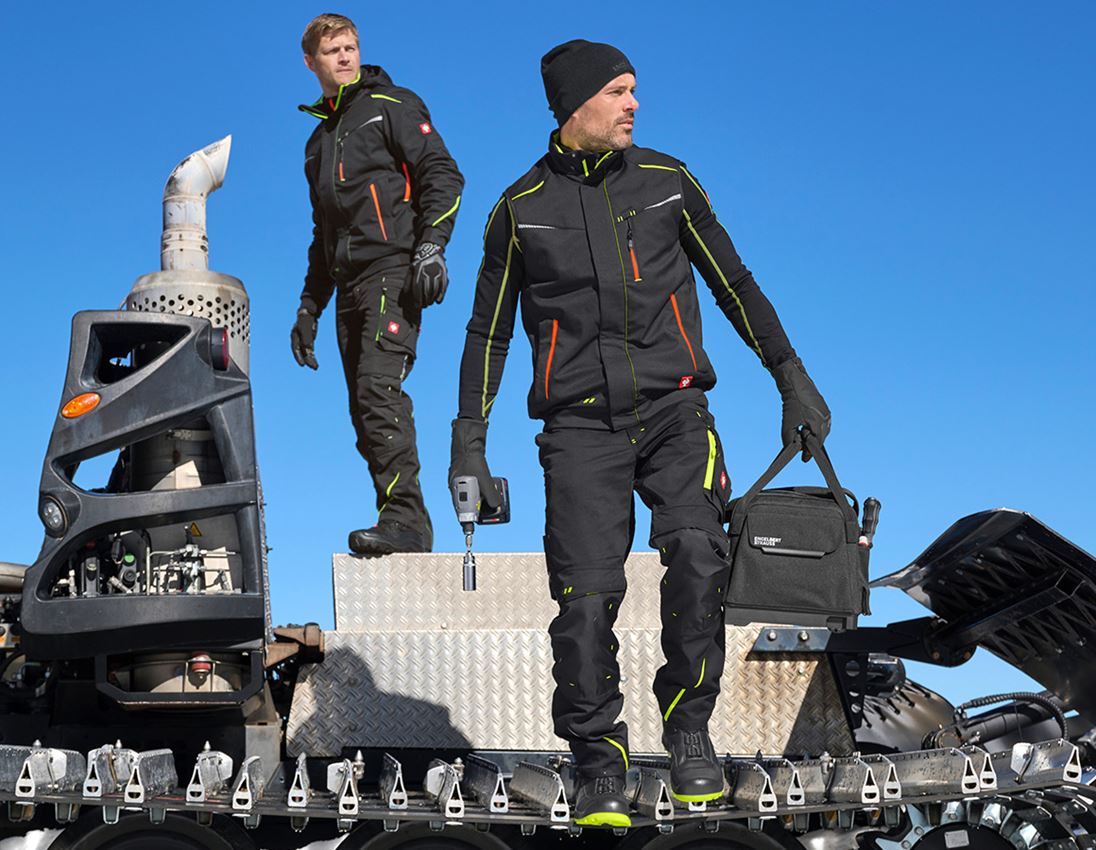Tilers: Winter softshell jacket e.s.motion 2020, men's + black/high-vis yellow/high-vis orange 4