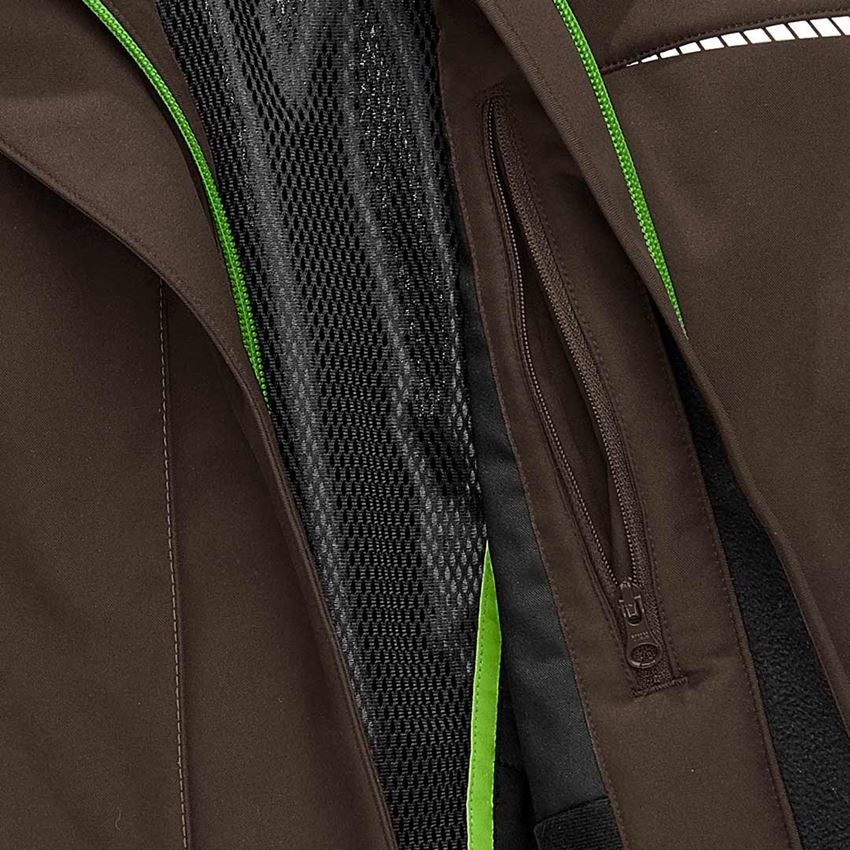 Straßenbauer: Winter Softshelljacke e.s.motion 2020, Damen + kastanie/seegrün 2