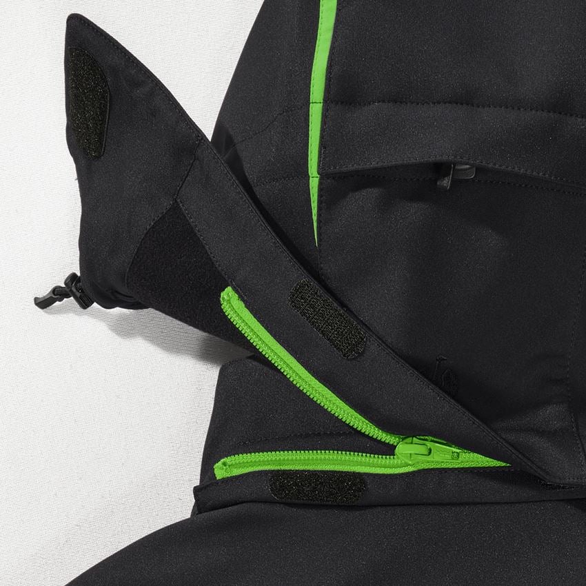 Installateure | Klempner: Winter Softshelljacke e.s.motion 2020, Damen + schwarz/seegrün 2