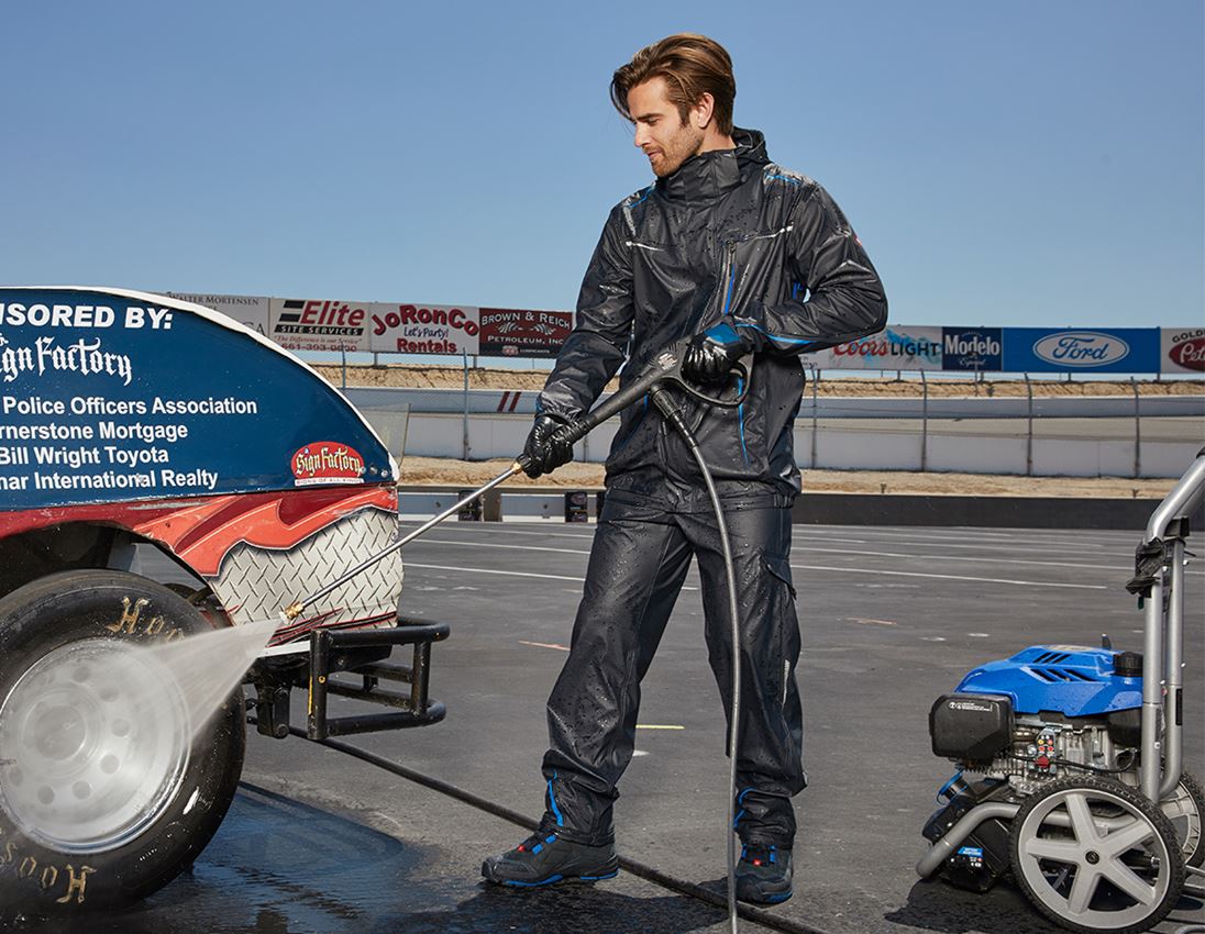 Work Jackets: Rain jacket e.s.motion 2020 superflex + graphite/gentianblue 4