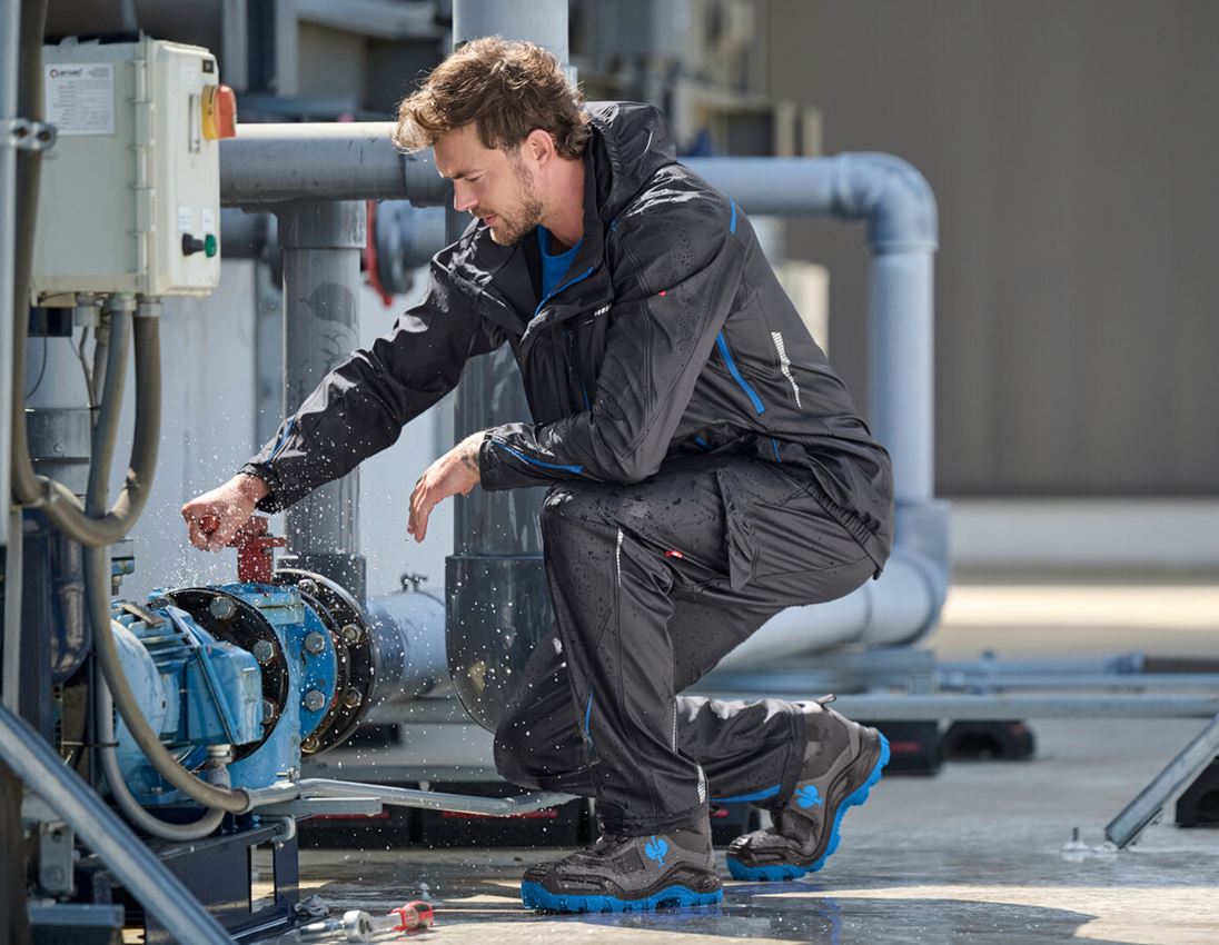 Work Jackets: Rain jacket e.s.motion 2020 superflex + graphite/gentianblue 1
