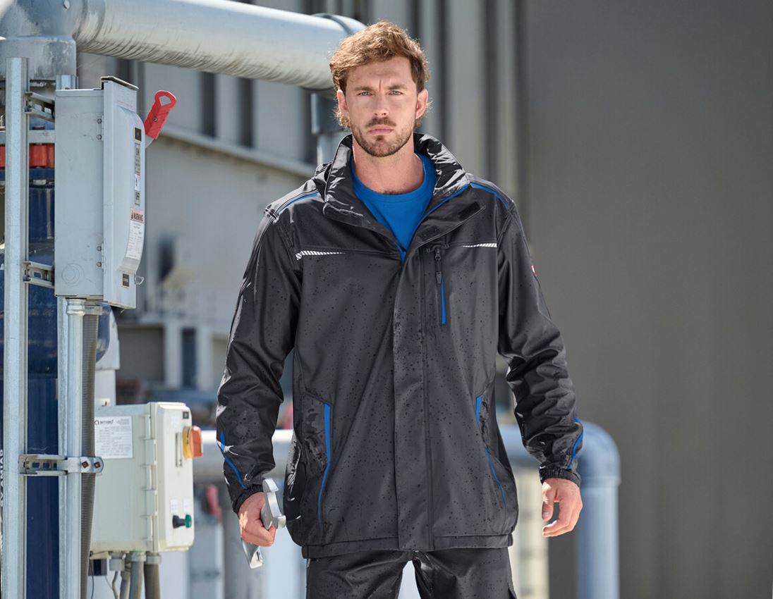 Work Jackets: Rain jacket e.s.motion 2020 superflex + graphite/gentianblue