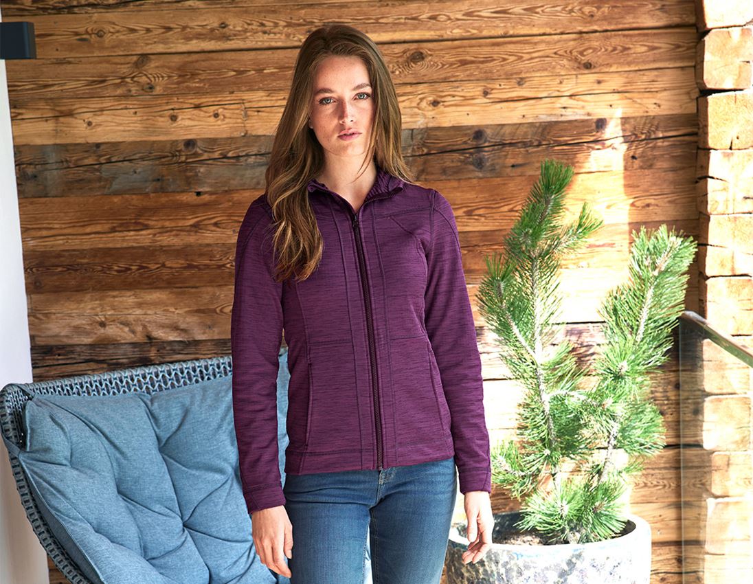 Jacken: Kapuzenjacke isocell e.s.dynashield, Damen + specialpurple melange