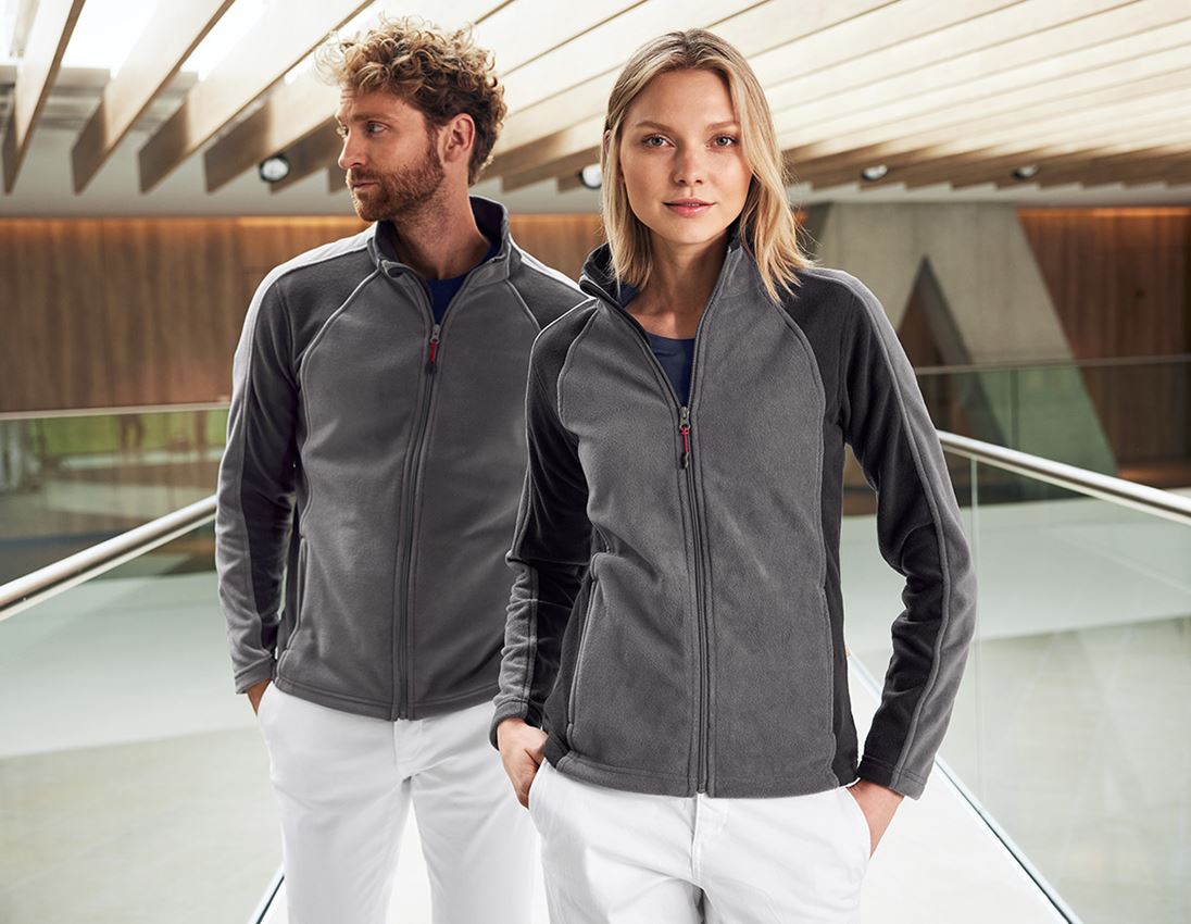 Work Jackets: Ladies' Microfleece jacket dryplexx® micro + anthracite/black 1
