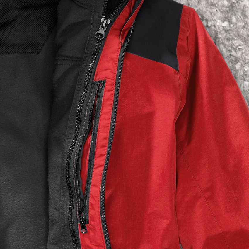 Dachdecker: e.s. 3 in 1 Funktionsjacke, Herren + rot/schwarz 2