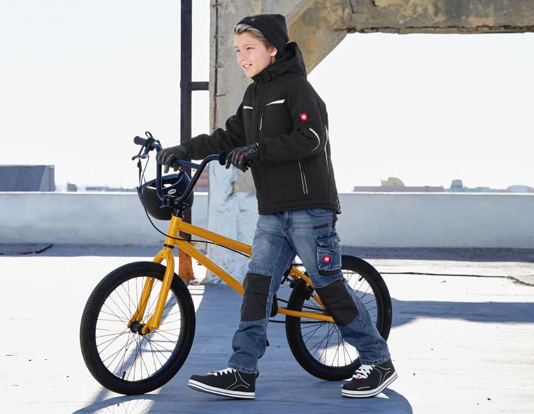 Jacken: Kinder Softshelljacke e.s.motion + schwarz 2