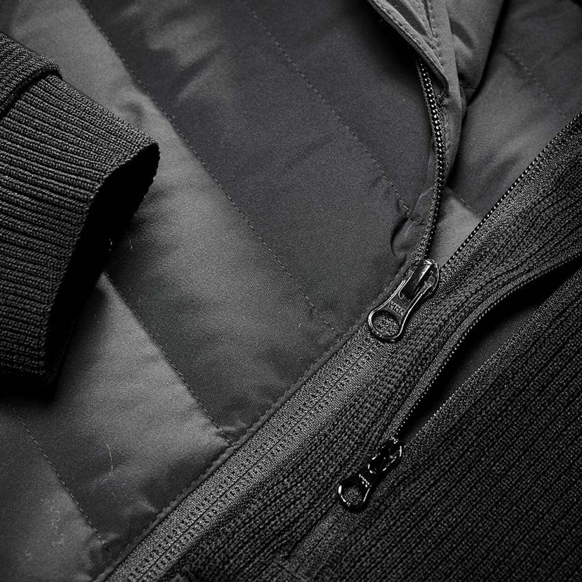 Arbeitsjacken: Hybrid Kapuzenstrickjacke e.s.motion ten + schwarz 2