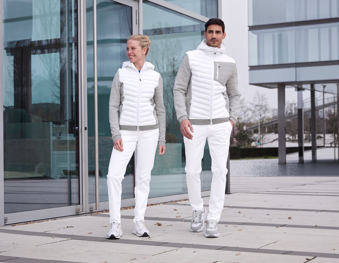 Gardening: Hybrid hooded knitted jacket e.s.motion ten + white melange 2