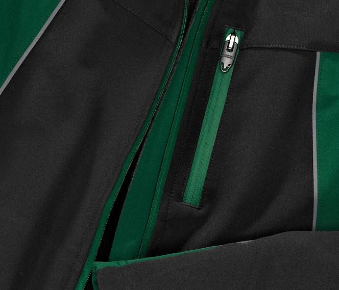 Work Jackets: Softshell jacket e.s.vision, ladies' + black/green 2