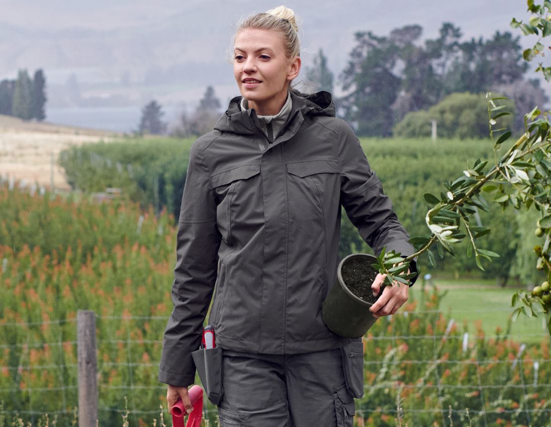 Work Jackets: Rain jacket e.s.concrete, ladies' + anthracite