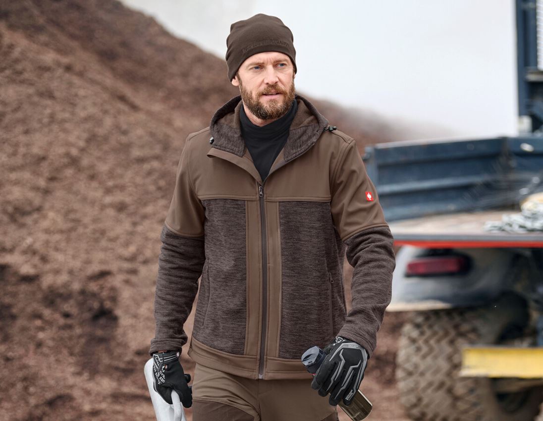 Arbeitsjacken: e.s. Hybridjacke + haselnuss/kastanie