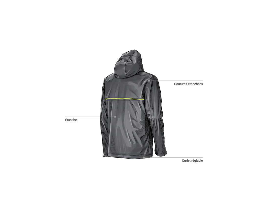 Vestes de travail: Veste de fonction 3 en 1 e.s.line.core + gris carbone/jaune fluo 2