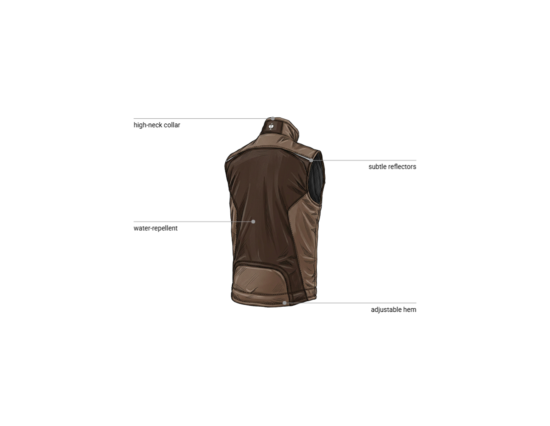Work Body Warmer: Softshell bodywarmer e.s.motion + chestnut/hazelnut 2