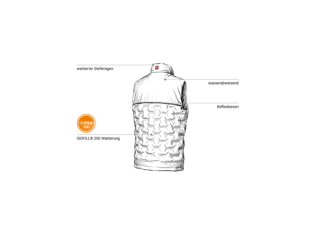 Westen: Winterweste Padded e.s.line.core + weiß/platin 2