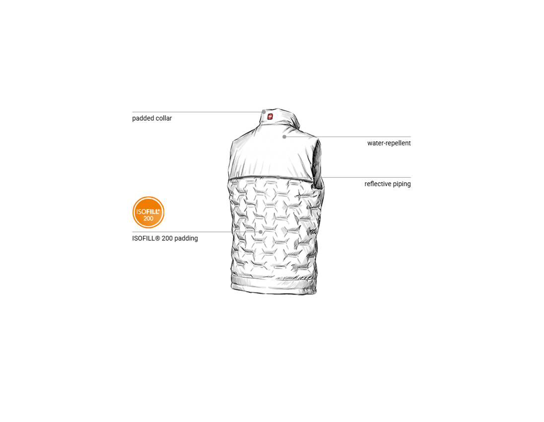 Work Body Warmer: Winter bodywarmer padded e.s.line.core + white/platinum 2