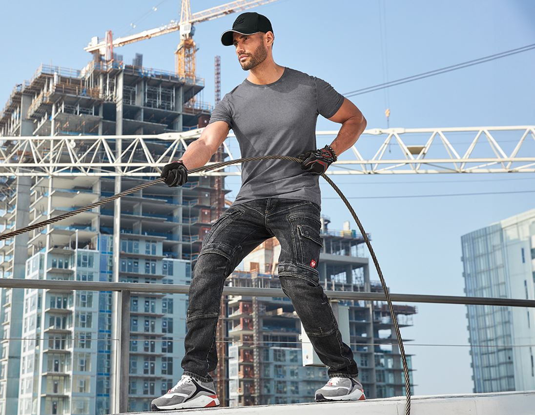 Arbeitshosen: e.s. Cargo Worker-Jeans POWERdenim + blackwashed 1