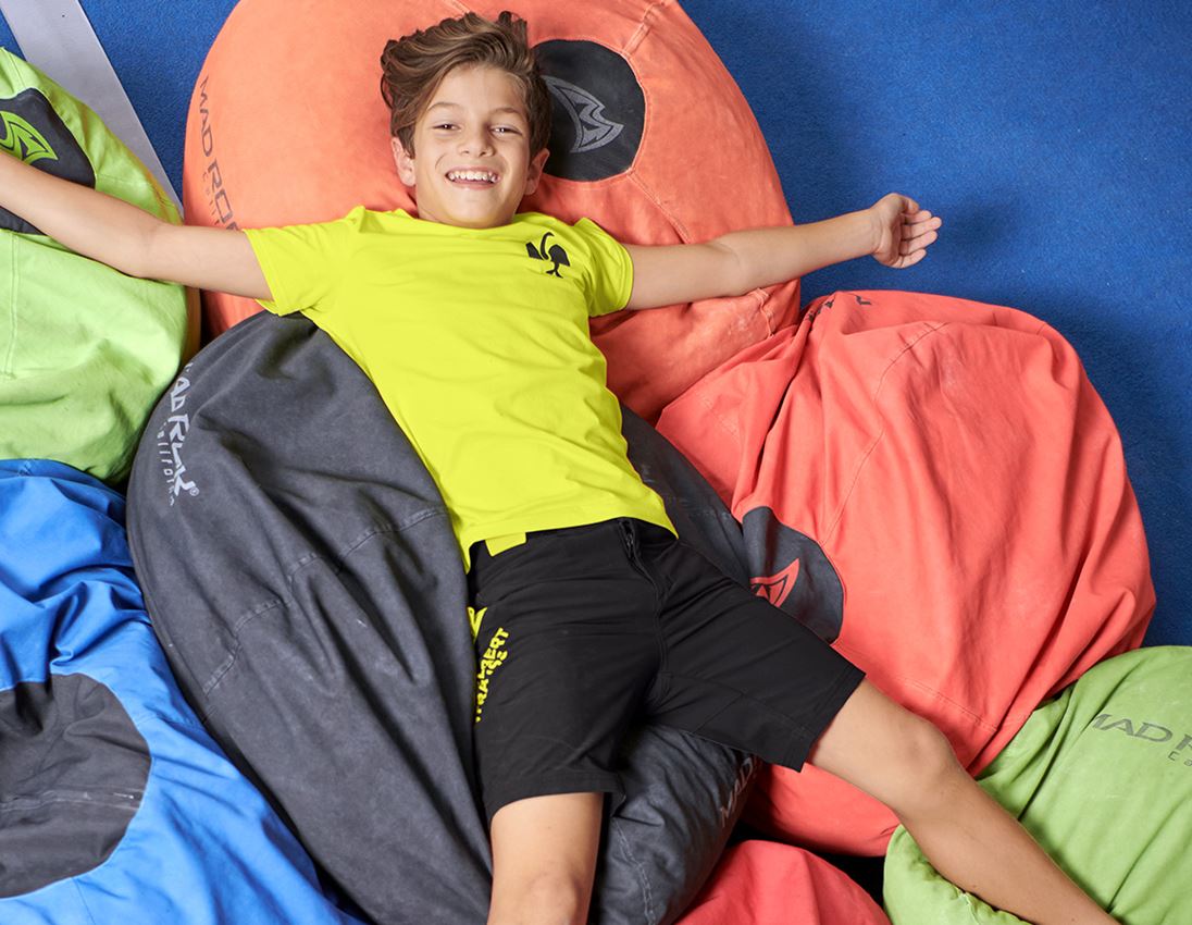 Shorts: Funktions Short e.s.trail, Kinder + schwarz/acidgelb 2