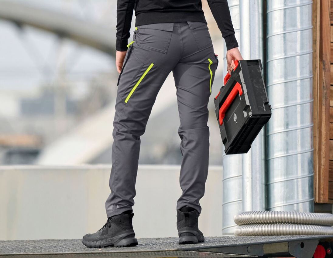 Work Trousers: Multipocket trousers e.s.ambition, ladies' + anthracite/high-vis yellow 4