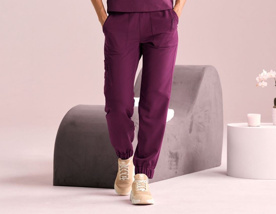 Work Trousers: Multi-Pocket Trousers e.s.avida, ladies’ + redviolet