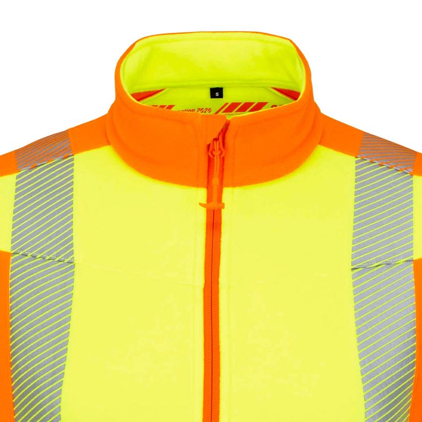 Shirts & Co.: Warnschutz Fleece Troyer e.s.motion 2020 + warngelb/warnorange 2