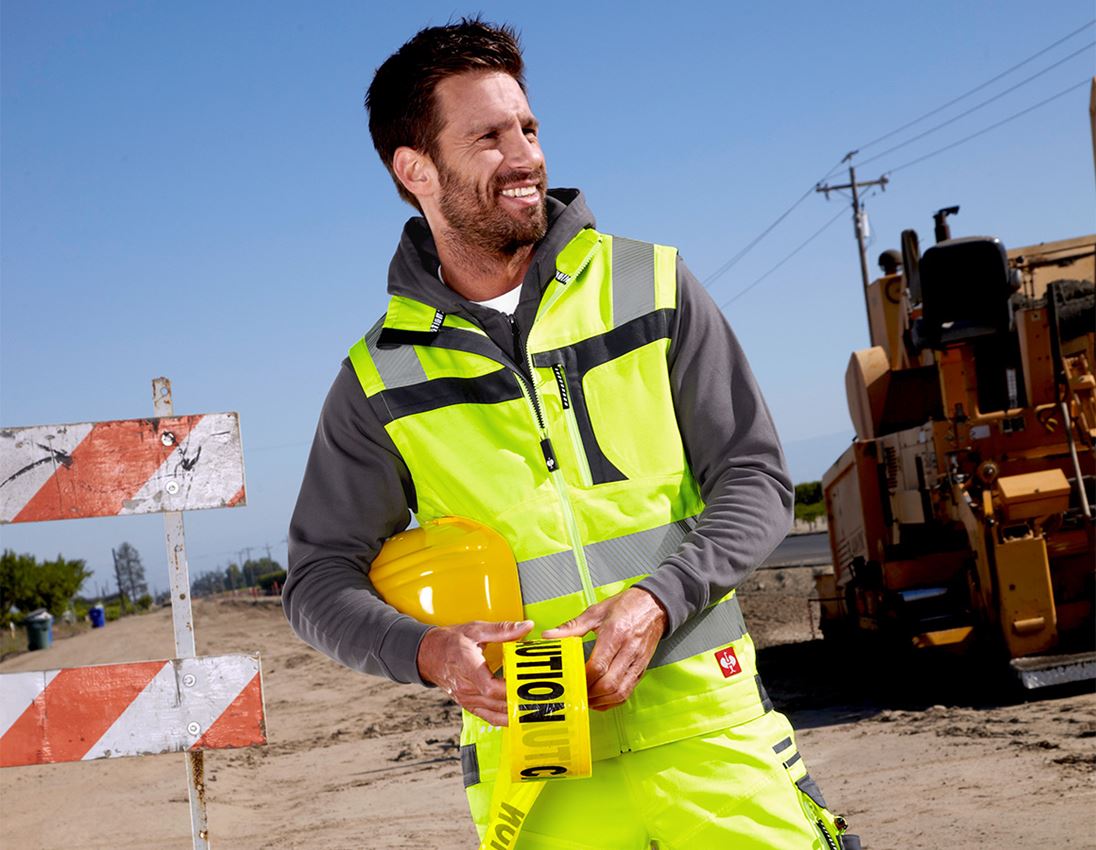 Work Body Warmer: High-vis bodywarmer e.s.motion + high-vis yellow/anthracite