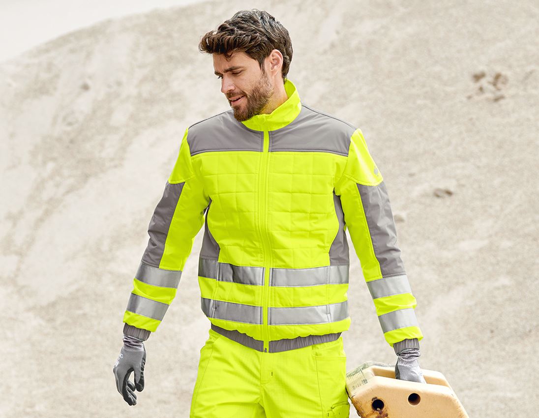 Arbeitsjacken: Warnschutzjacke e.s.concrete + warngelb/perlgrau