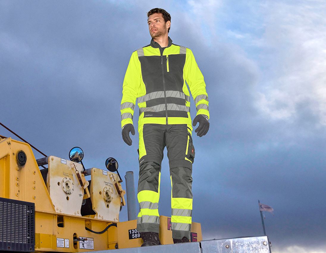 GaLaBau | Gärtner: Warnschutz Softshelljacke e.s.motion 24/7 + anthrazit/warngelb 3