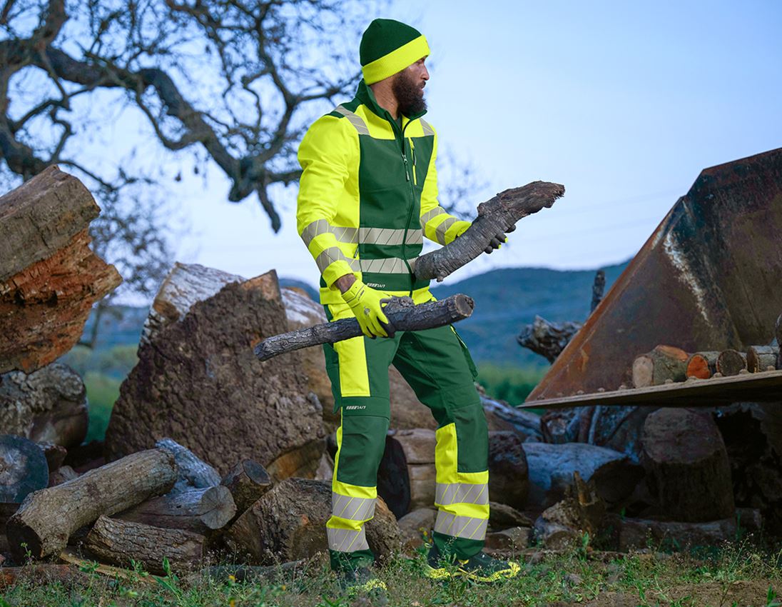 GaLaBau | Gärtner: Warnschutz Softshelljacke e.s.motion 24/7 + grün/warngelb 5