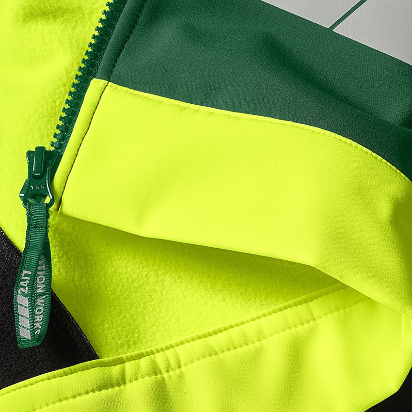GaLaBau | Gärtner: Warnschutz Softshelljacke e.s.motion 24/7 + grün/warngelb 2
