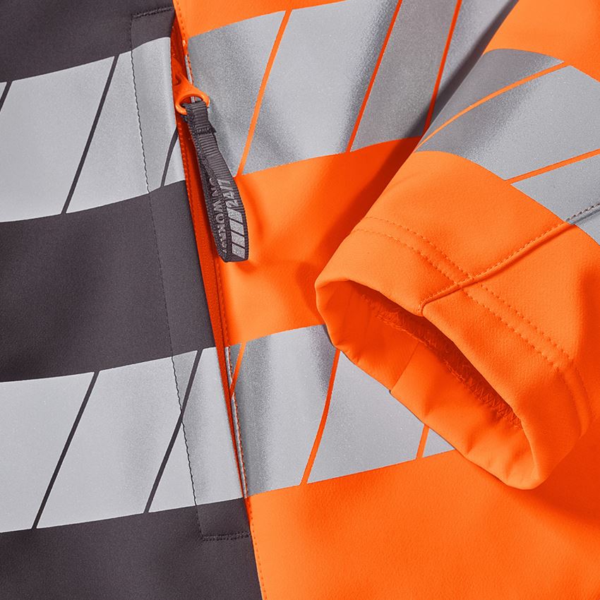 Road construction workers: High-vis softshell jacket e.s.motion 24/7 + anthracite/high-vis orange 2