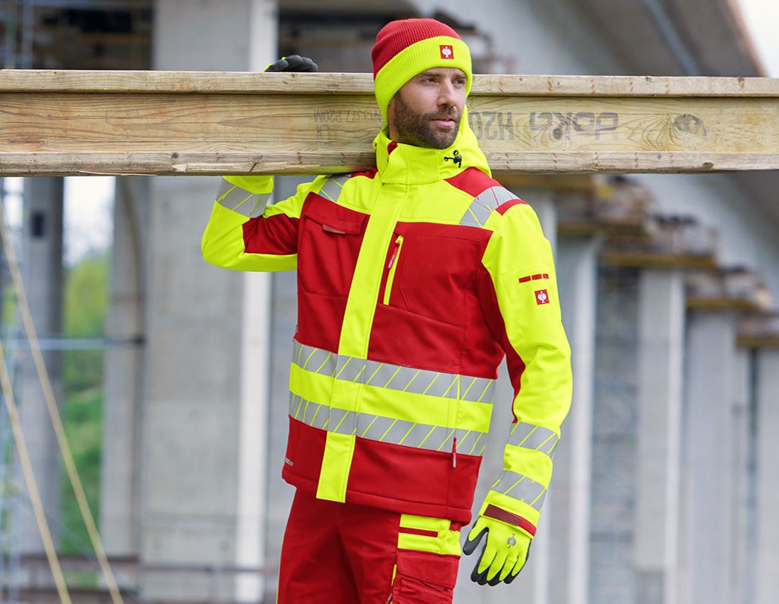 Maschinenbauer: Warnschutz Winter Softshelljacke e.s.motion 24/7 + rot/warngelb