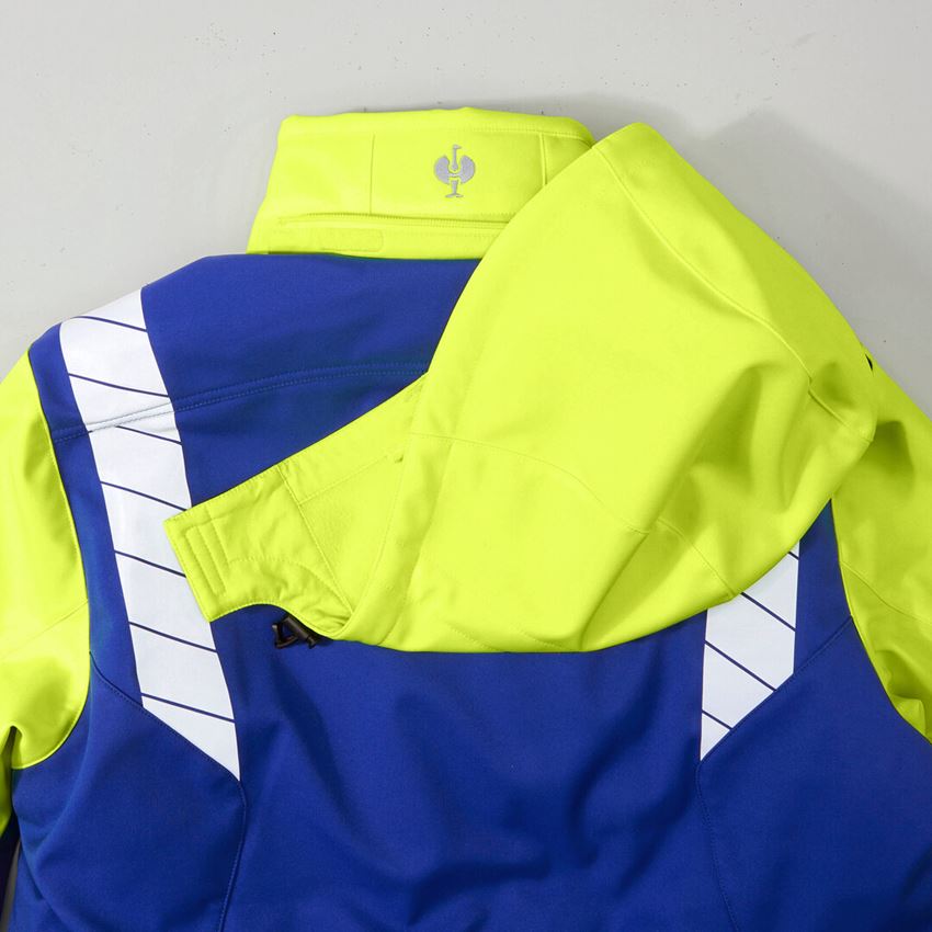 Arbeitsjacken: Warnschutz Winter Softshellparka e.s.motion 24/7 + kornblau/warngelb 2