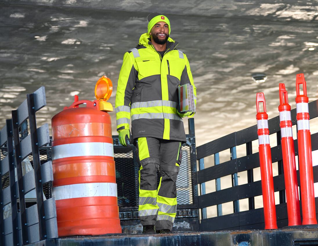 Arbeitsjacken: Warnschutz Winter Softshellparka e.s.motion 24/7 + anthrazit/warngelb 3