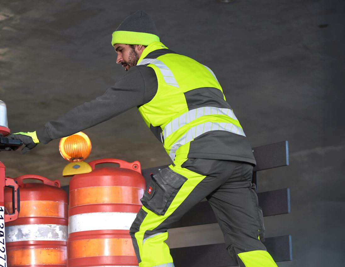 Work Body Warmer: High-vis winter softsh. bodywarmer e.s.motion 24/7 + anthracite/high-vis yellow 3