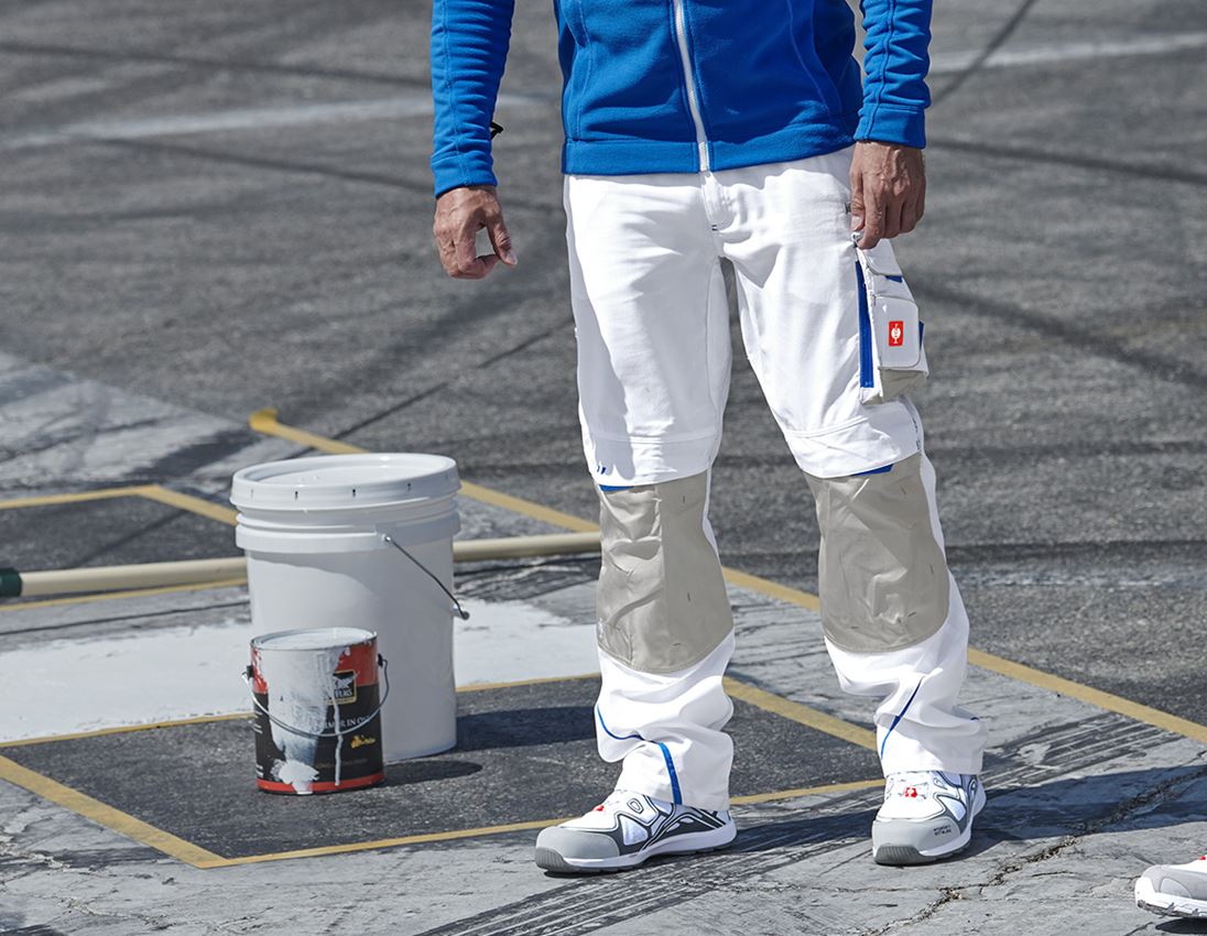 Work Trousers: Trousers e.s.motion 2020 + white/gentianblue