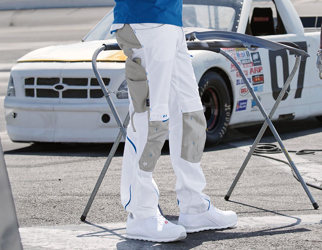 Work Trousers: Trousers e.s.motion 2020 + white/gentianblue 2