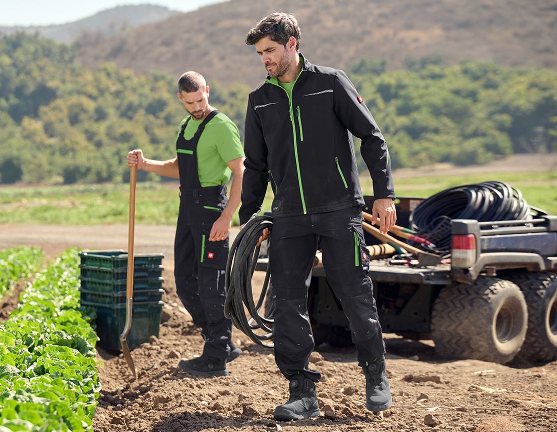 Work Trousers: Trousers e.s.motion 2020 + black/seagreen 5