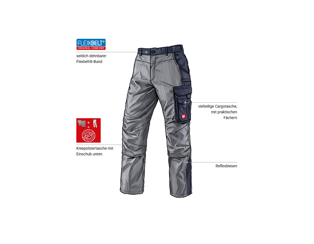 Arbeitshosen: Bundhose e.s.active + grau/dunkelblau 1