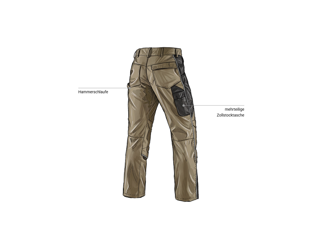 Arbeitshosen: Bundhose e.s.active + khaki/schwarz 2