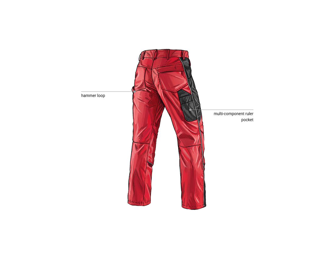 Painters | Decorators | Plasterers: Trousers e.s.active + red/black 2