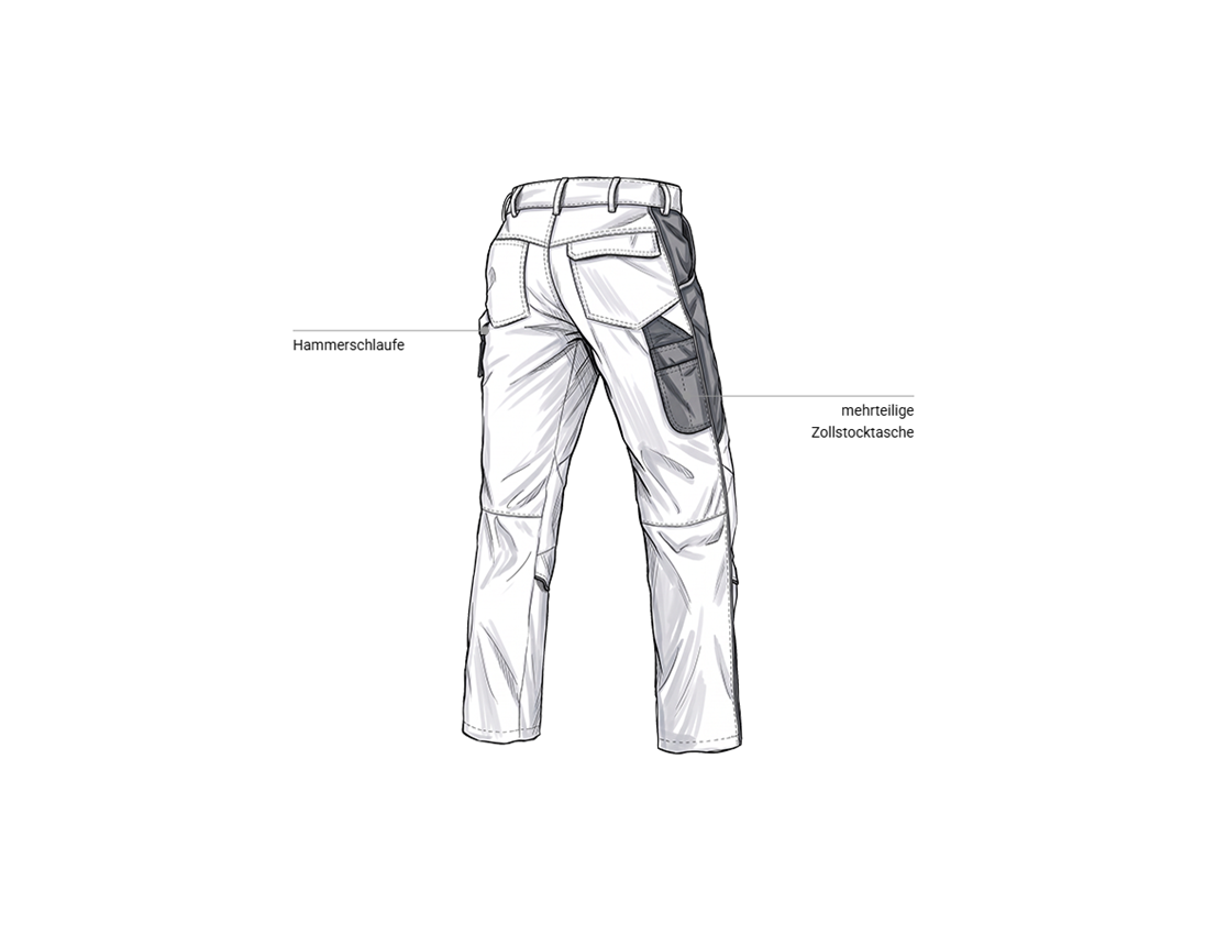 Arbeitshosen: Bundhose e.s.active + weiß/grau 2