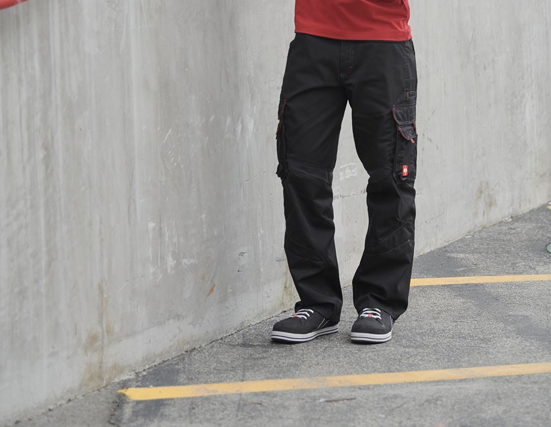 Arbeitshosen: Bundhose e.s.akzent + schwarz/rot