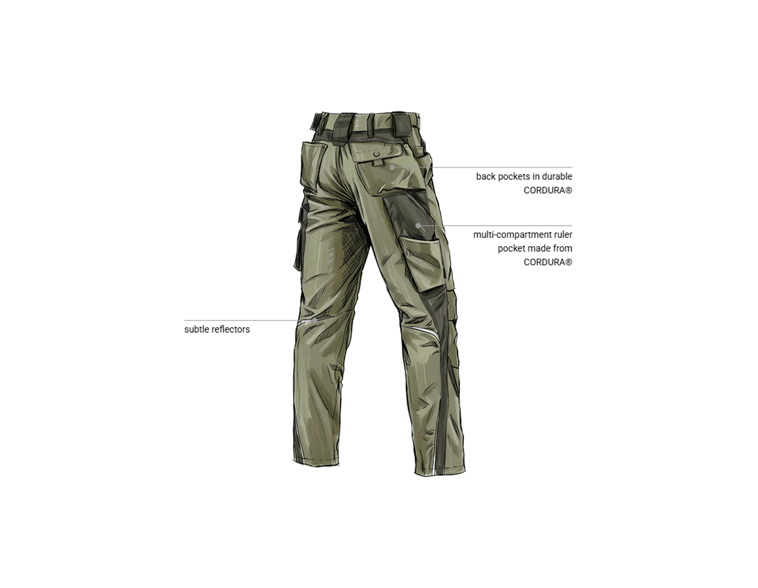 Bricklayers: Trousers e.s.motion + reed/moss 2