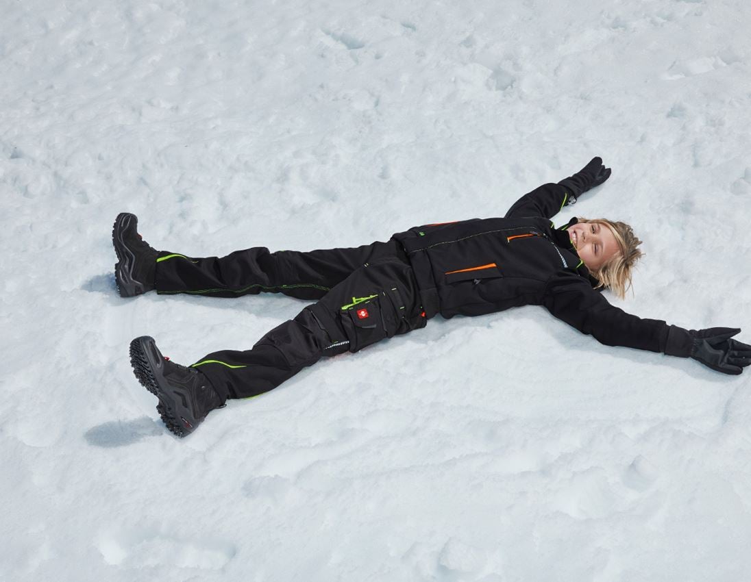 Trousers: Winter trousers e.s.motion 2020, children's + black/high-vis yellow/high-vis orange 1